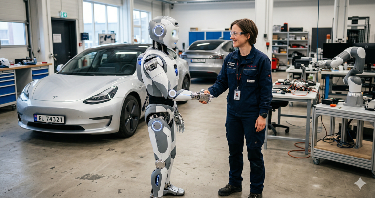 Hva er fysisk AI, og hvem leder kappløpet i 2026? Her er status for humanoid-roboter, selvkjørende biler og industrirobotikk.