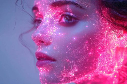 En dame blir infisert av digitale impulser fra ai-agenter i virksomheten.